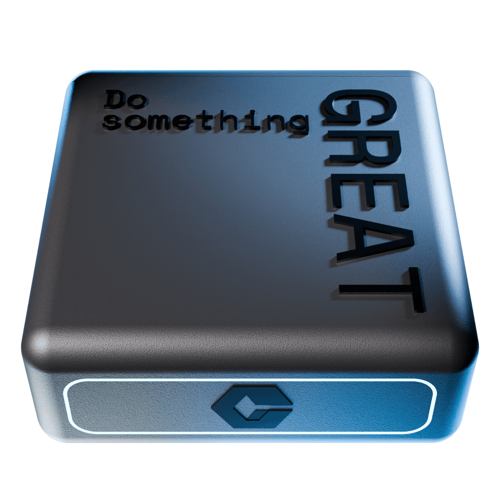 The ClearZone device, reading Do something GREAT